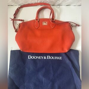 DOONEY & BOURKE Vintage Pebble Leather Satchel Crossbody & Short handle Orange